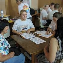 Students working 