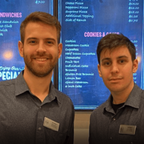Two young men working at a concession counter in Reno, Nevada