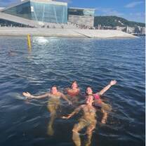 Swimming in front of the Opera