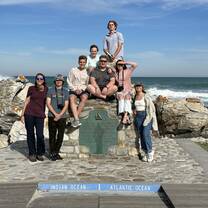 Student pose at the southernmost tip of the African continent