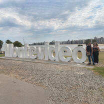 Interns at a Montevideo sign in the capital of Uruguay!