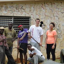 Volunteers doing building maintenance