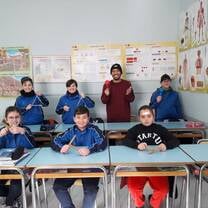 Volunteer at work with children