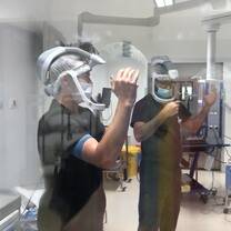 Nursing intern working closely with medical staff during an international healthcare internship