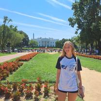 Student in front of White House
