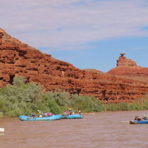 Students kayaking on the river