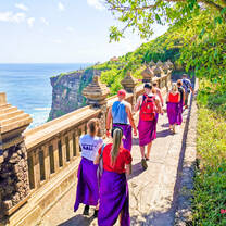 Backpacking Bali group walking