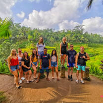 Backpacking Bali group on a hike