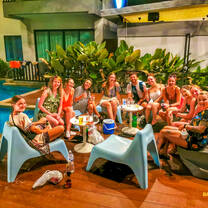 Backpacking Thailand: group sitting together