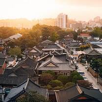 beautiful sunsets in Hanok village