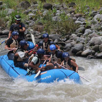 Students whitewater rafting