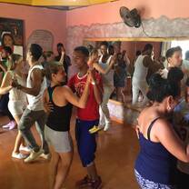 One of our salsa classes with local teachers 