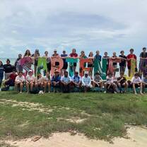 Posing for group photo