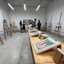 Paintings from the Italian Renaissance course on display for the student art show