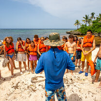 Service work on beach