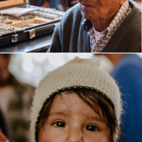 Two photos of patients are combined