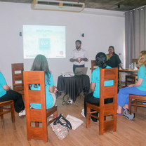 Volunteers recieving training