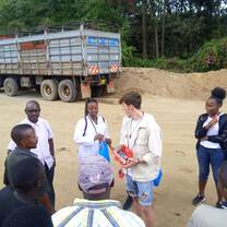 Volunteers preparing for their mission