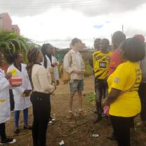 Volunteers having a casual talk