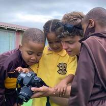 gap year student volunteering in after school sports program in South Africa