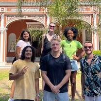 Group of students posing in front of building in Buenos Aires