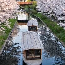 River boats in Kyoto during the spring