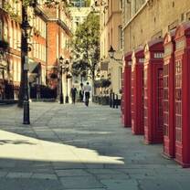 Phone booths on a street in London