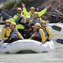 Teens rafting in Canada
