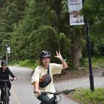 Teens biking in Canada