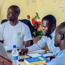 3 members of the HYCF team in the office
