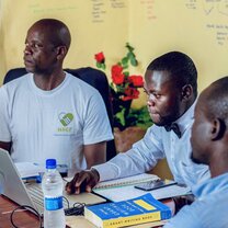 3 members of the HYCF team in the office
