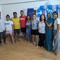 Volunteers with host family