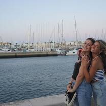 Students at pier