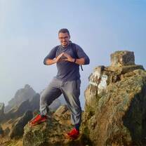 Our CEO at the top of an active volcano