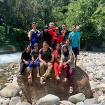 Junior Rangers preparing for a jungle river crossing