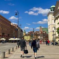 Men walking in Warsaw