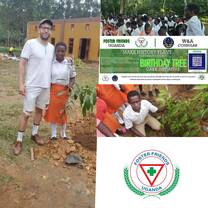 ARON'S visit to Uganda in November left a briliant green trend as he planted 16 trees together with the students in different schools,Zam-Zam Junior School, Extreme High School Namayumba and others. 