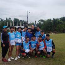 Volunteer and soccer team