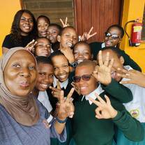 Volunteers and students 