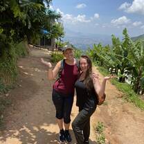Volunteers enjoying hike 