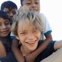 Volunteer and kids