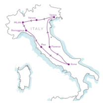 U. Euro Rail Trail 10-Days Italy Pizza and Pasta Map