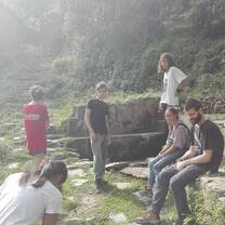 volunteers working agricultural farm 