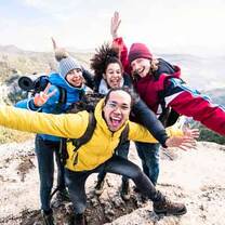 Group of hikers on a mountain