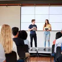 Students giving a presentation