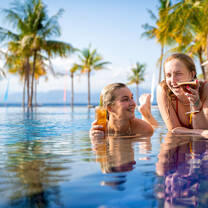 Women having cocktails at Nusa Lembongon