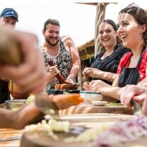 students taking a cooking class