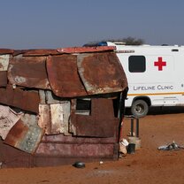 medical van in a village