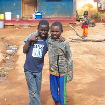 Children posing for a picture 