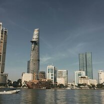 skyline of Vietnam across water
